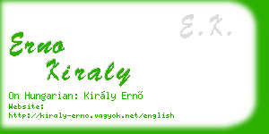 erno kiraly business card